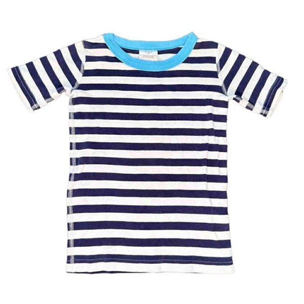Hanna Anderson Shirt Sleeve Organic Cotton Striped Shirt US 8